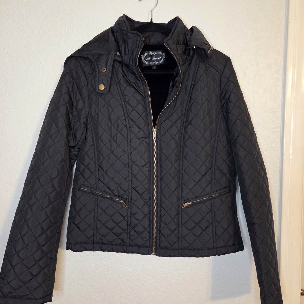 Ambiance Quilted Black Puffer Jacket